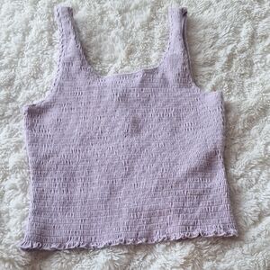 Hollister Purple Smocked Crop Tank Top Size M